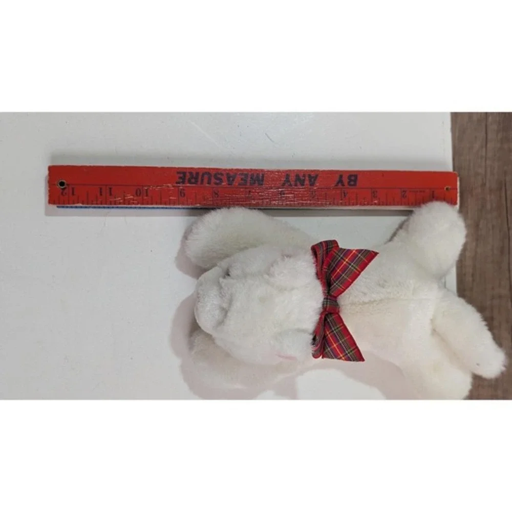 Chosun Just Friends White Plush Kitten Cat Red Plaid Bow Stuffed Animal 10 Inch‎